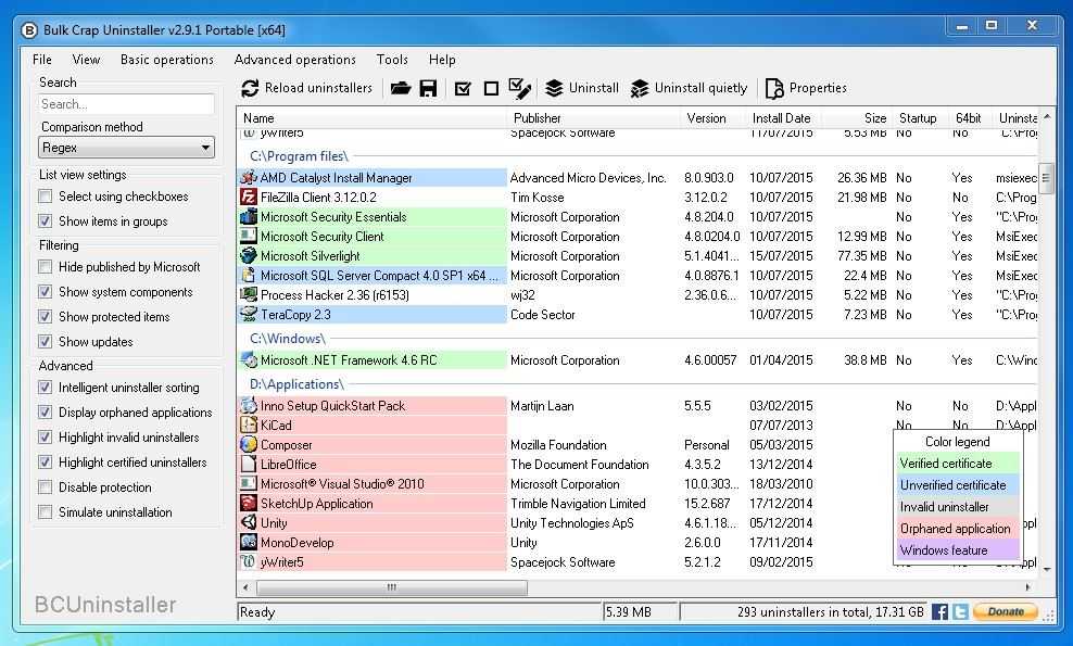 BC Uninstaller программа
