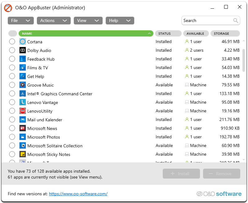 O&O AppBuster программа